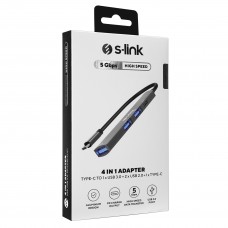 S-link SWV-USBC023 4 in 1 Gri Metal TypeC to 2*USB2.0 USB 3.0, PD Type C Adaptör ( STOKTA VAR ) S-link SWV-USBC023 4 in 1 Gri Metal TypeC to 2*USB2.0 USB 3.0, PD Type C Adaptör ( STOKTA VAR )