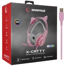 Rampage RM-K91 X-CATTY Pembe USB 7.1 Version RGB Gaming Oyuncu Mikrofonlu Kulaklık ( STOKTA VAR ) Rampage RM-K91 X-CATTY Pembe USB 7.1 Version RGB Gaming Oyuncu Mikrofonlu Kulaklık ( STOKTA VAR )