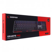Rampage GRANITE PRO Siyah/Gri Low Profile BLUE SWITCH Q Rainbow Mekanik Gaming Oyuncu Klavye
