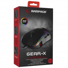 Rampage SMX-R115 GEAR-X 6400dpi Hareketli RGB Işıklı 9 Adet Makro Tuşlu Gaming Oyuncu Mouse