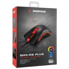 Rampage SMX-R9 PLUS Usb Siyah/Kırmızı 1000-4000dpi RGB Işıklı Makrolu Oyuncu Mouse