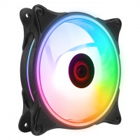 Rampage GLARE F50 38CFM 1200RPM 12cm Rainbow 3P+4P Molex Soketli Siyah Kasa Fanı ( STOKTA VAR )