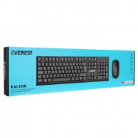 Everest KM-2510 Siyah Kablosuz Q Multimedia Klavye + Mouse Set ( stokta var ) 