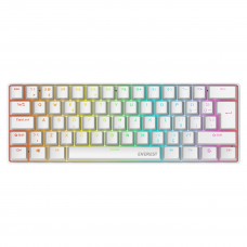 Everest Amber Beyaz Type-C Bağlantılı RGB Ledli Mekanik Gaming Oyuncu Klavye Q Red Switch