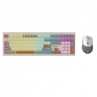 Everest KM-78 Rena Krem/Gri/Kahve Kablosuz 2.4 + BT RGB Aydınlatmalı Sessiz Q Su Sıçramasına Dayanıklı Klavye + Mouse SeT ( STOKTA VAR ) 