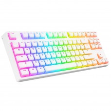 Rampage KB-R136 GHOST Beyaz Type-C Bağlantılı RGB Puding Tuşlu Brown Switch US Gaming Oyuncu Klavye