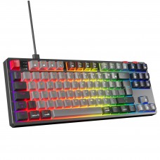 Rampage YORU TKL Gri/Siyah Type-C Bağlantılı OUTEMU Red Swich Q Mekanik Gaming Oyuncu Klavye RGB