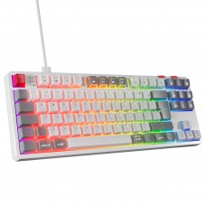 Rampage YORU TKL Beyaz/Gri Type-C Bağlantılı OUTEMU Red Swich Q Mekanik Gaming Oyuncu Klavye RGB