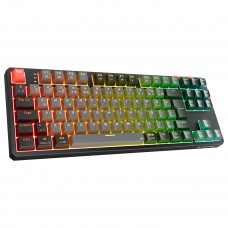 Rampage YORU TKL PRO Gri/Siyah 2.4ghz+BT5.0+Type-C 5 Bağlantı OUTEMU Red Swich Q Kablosuz RGB Mekanik Oyuncu Klavyesi