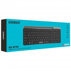 Everest KB-BT90 Siyah/Gri Bluetooth+ 2.4Ghz Telefon Tablet Standlı Şarjlı Q Mac/Win/Android/Ios Uyumlu Kablosuz klavye