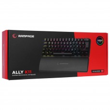 Rampage ALLY K11 Siyah Rainbow Q Gaming Oyuncu Klavye Bilek Destekli Blue Switch