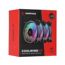 Rampage COOLWIND F3 3*12cm ARGB Fan + Kumanda 1200RPM Gaming Oyuncu Kasa Fan Kiti