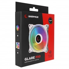 Rampage GLARE F50 38CFM 1200RPM 12cm Rainbow 3P+4P Molex Soketli Siyah Kasa Fanı