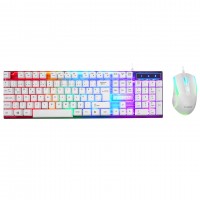 Everest KM-198 Luminax Beyaz Gökkuşağı Aydınlatmalı Q Gaming Oyuncu Klavye + Mouse Set ( stokta var)