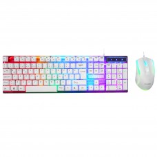 Everest KM-198 Luminax Beyaz Gökkuşağı Aydınlatmalı Q Gaming Oyuncu Klavye + Mouse Set ( stokta var)