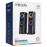Mikado MD-S102 2.0 3Wx2CH RGB Ledli Siyah USB Soundbar Speaker Hoparlör