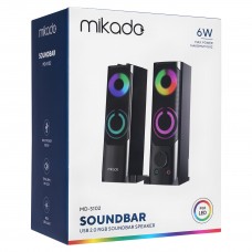 Mikado MD-S102 2.0 3Wx2CH RGB Ledli Siyah USB Soundbar Speaker Hoparlör