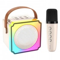 Mikado MD-61BT Artemis Krem TF Kart+USB+Bluetooth Destekli Wireless Karaoke Mikrofonlu 1200mAh Taşınabilir Speaker