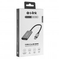 S-link Swapp SW-U512 4K 30Hz Gri Metal Type-C to 4K HDMI Adaptör